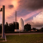 GOES-19, the last of four giants, rolls toward its launch pad at the Kennedy Space Center earlier this month.BEN SMEGELSKY/NASA